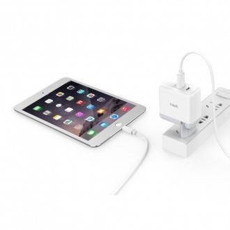 

USB Зарядка быстрая HAVIT HV-H116, 2 USB QC3.0 для Ipad Pro MacBook, Белый
