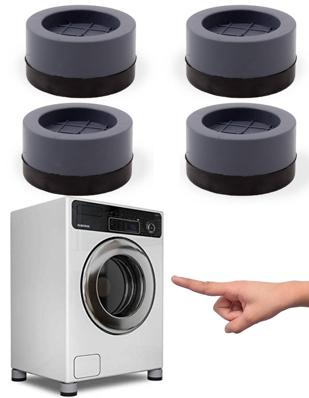 

Подставки под стиральную машину антивибрационные Серые для холодильника и мебели универсальные 4 шт.