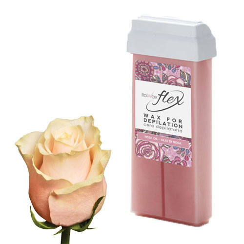 

Теплый воск кассетный для депиляции восковая кассета картридж ItalWax FLEX 100 г, Rose Oil - Кремовая роза