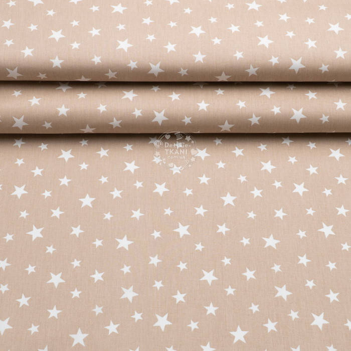 

Ранфорс шириной 240 см "Звёздная россыпь" белая на бежевом №2058, Бежевый