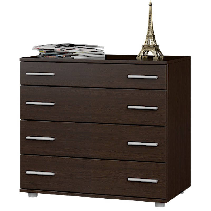 

Маленький комод на 4 ящика "К-1" (ролики) венге темный