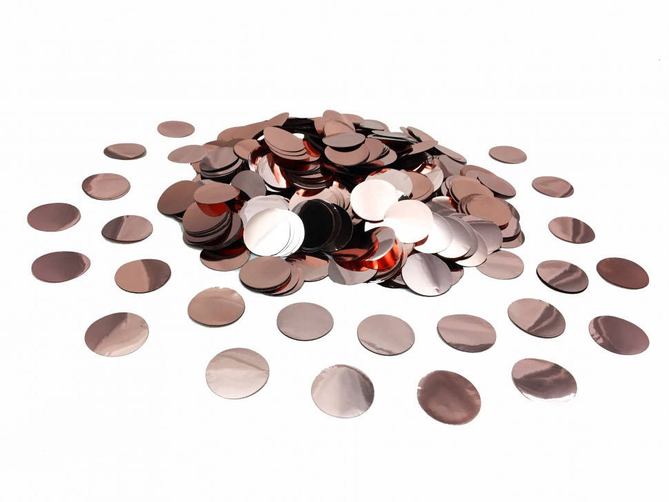 

Конфетти кружки - РОЗОВОЕ ЗОЛОТО. Упаковка 10 грамм