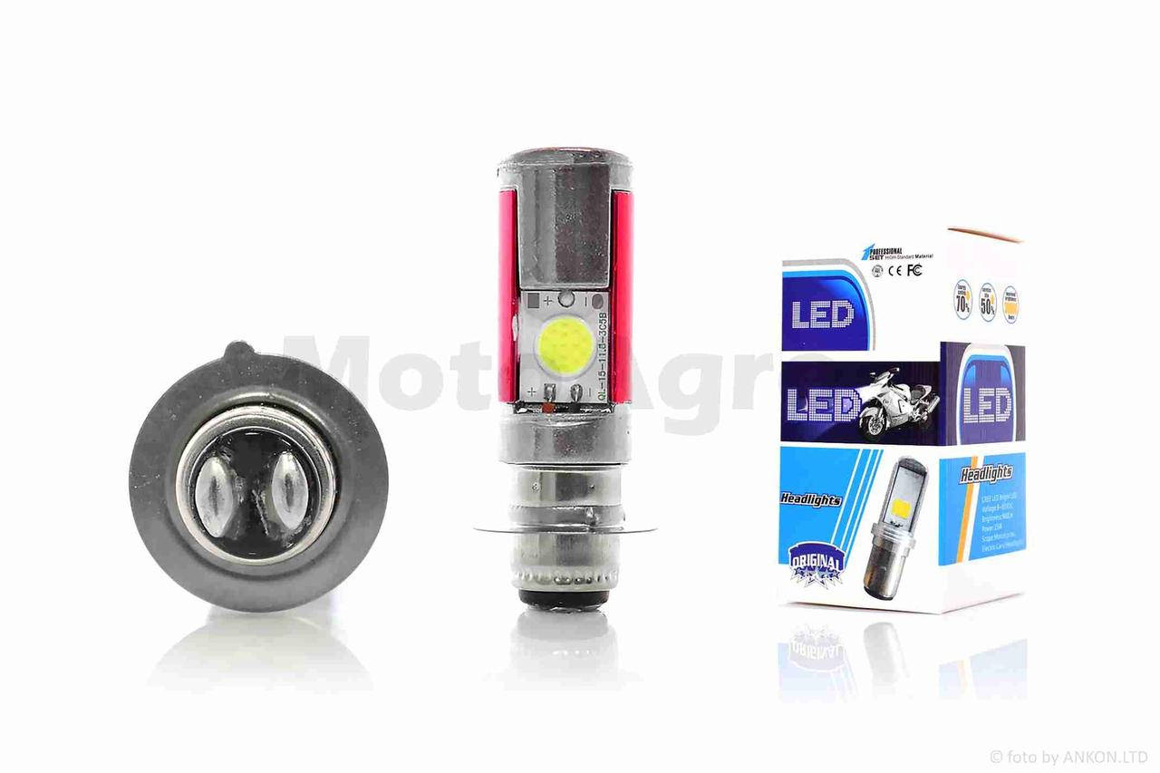 

Лампа фары диодная P15D-25-1 12V 35/35W 1 ус, 2 кристалла #1 "LED"