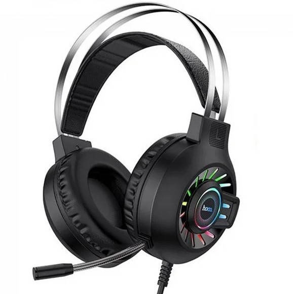 

Наушники игровые HOCO ESD04 с подсветкой, черные, Черный