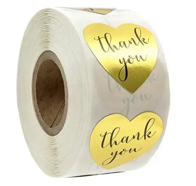 

Наклейки в рулоне "Сердечки Thank you" Ø - 2.5см (500 шт), Голубой