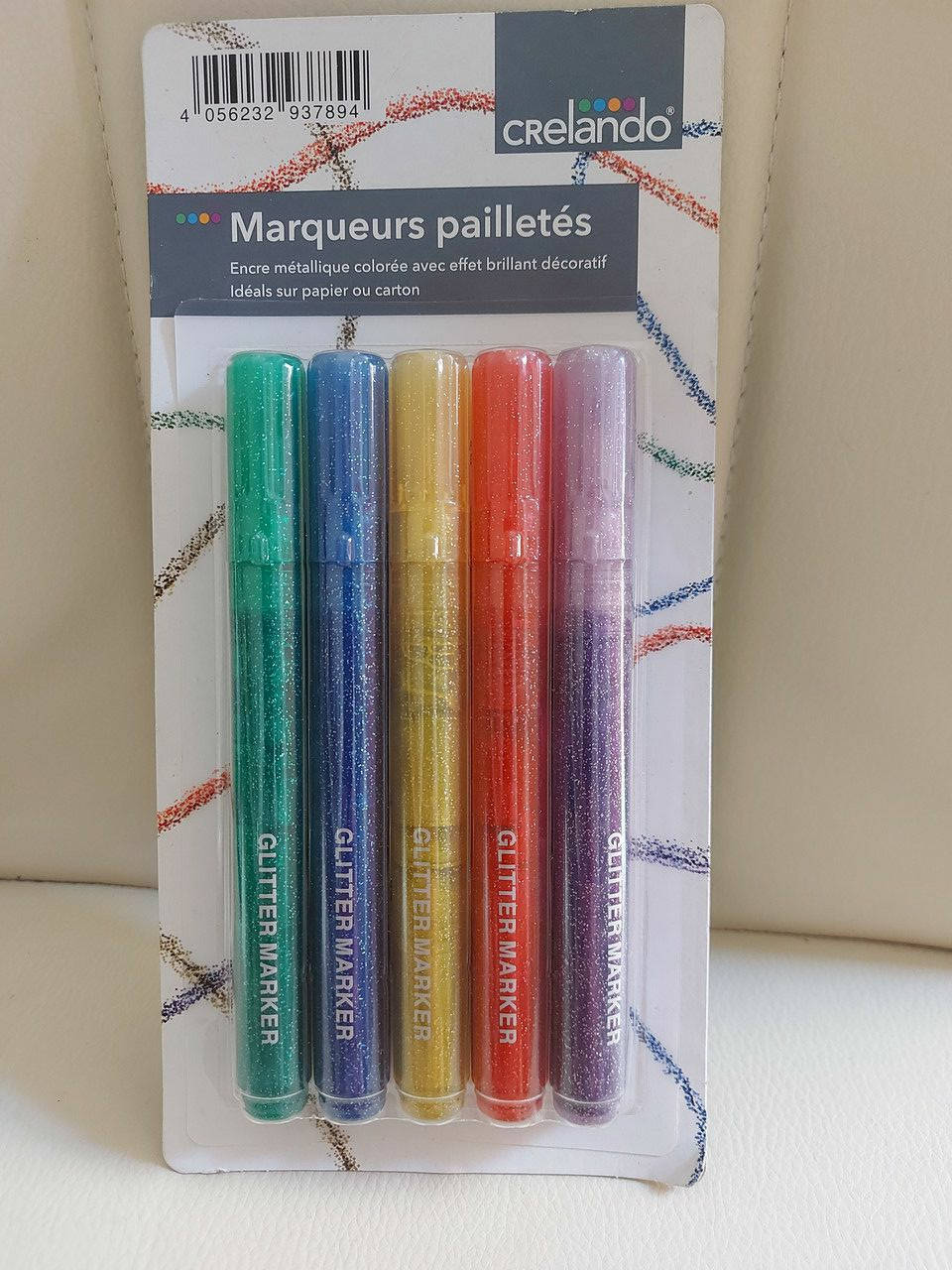 

Глитерные маркеры (с блестками) 5 шт. Crelando HG 03128