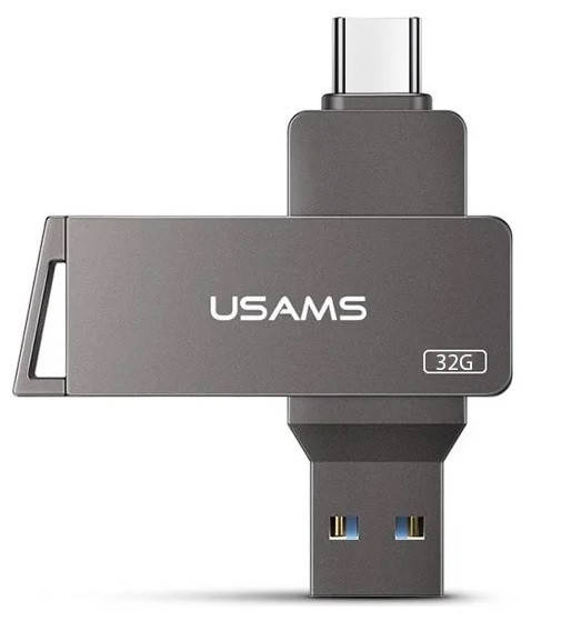 

Флешка USAMS US-ZB199 Type-C OTG USB3.0 32Гб серая, Серый