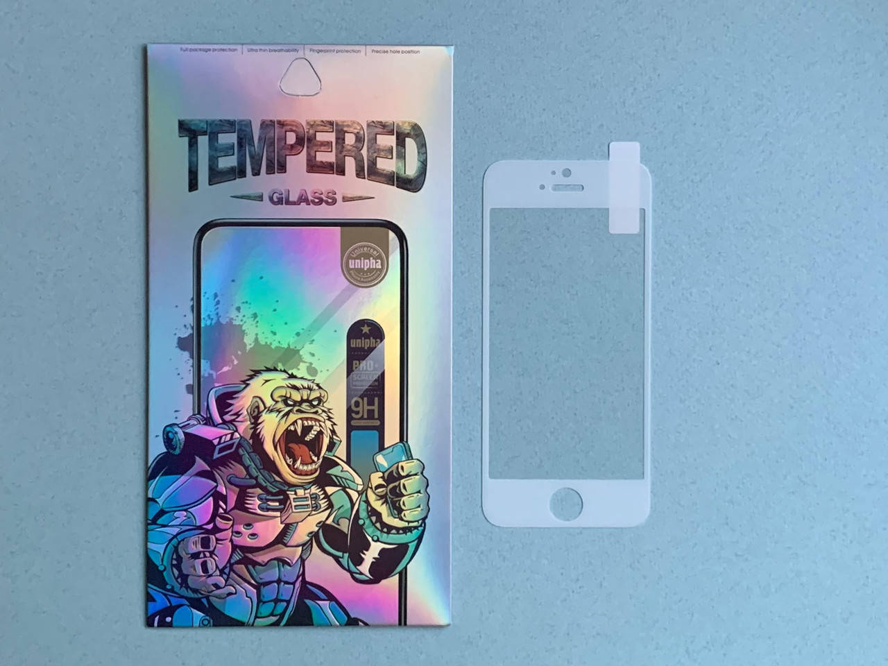 

Защитное стекло для iPhone SE на весь экран 9D FULL с рамкой белого цвета, Белый