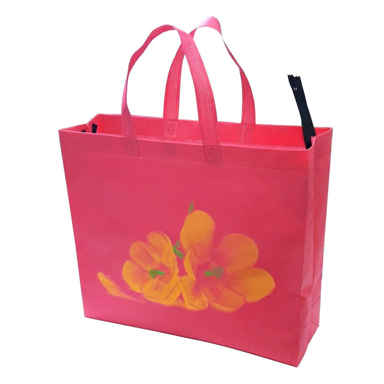 

Сумка-шоппер ECOBag №22 Цветок ярко-розовая 37х32х12 см, Розовый