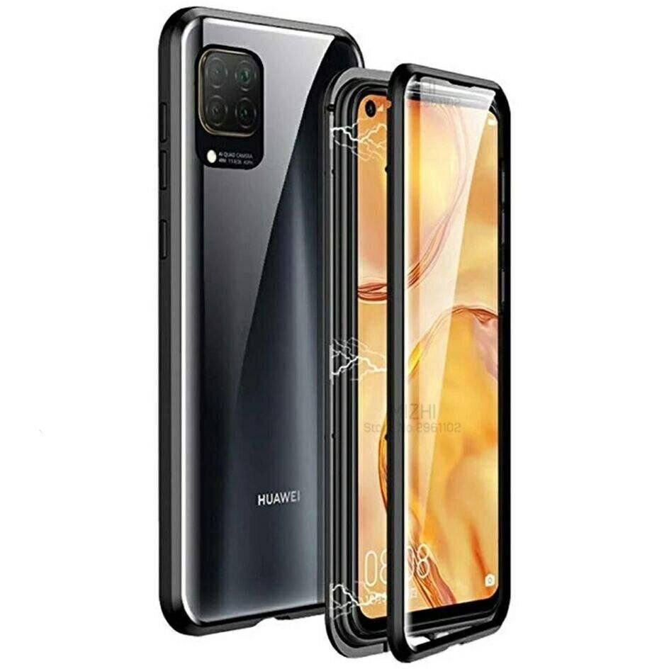 

Магнитный чехол с защитным стеклом для Huawei P40 lite цвет Черный