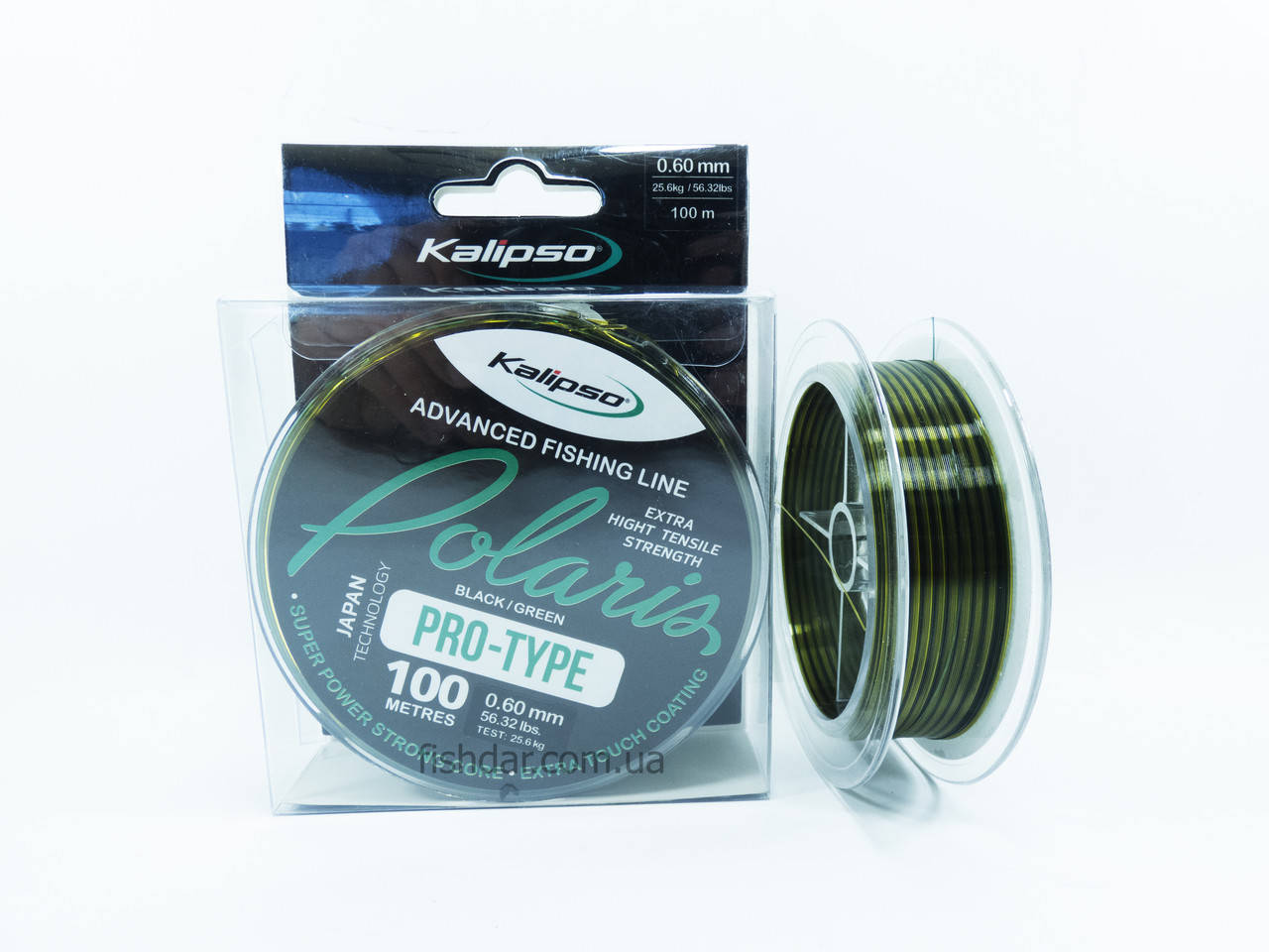 

Леска Kalipso 0.60мм тест 25.6кг 100м черно - зеленая