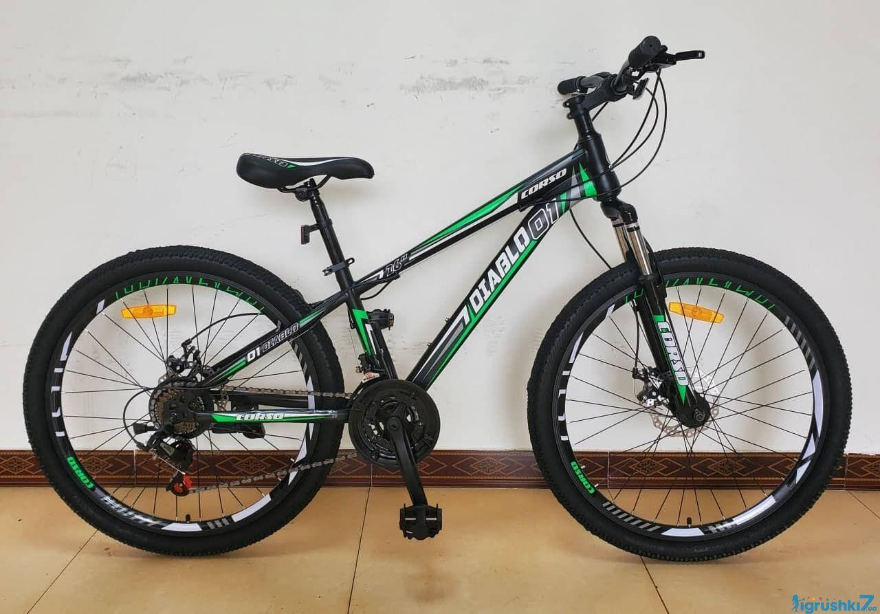 

Велосипед Спортивный Corso «DIABLO» 26" дюймов 74764 рама стальная 13’’, SunRun 21 скорость, собран на 75%