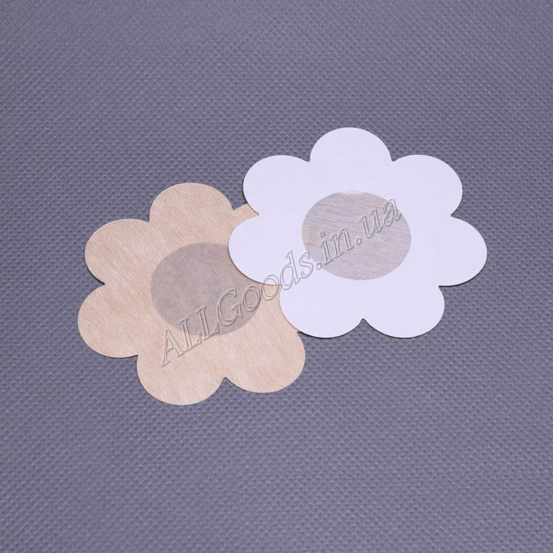 

Наклейки одноразовые на грудь. 5 пар/уп. Цветок (Stickini5Flower), Бежевый