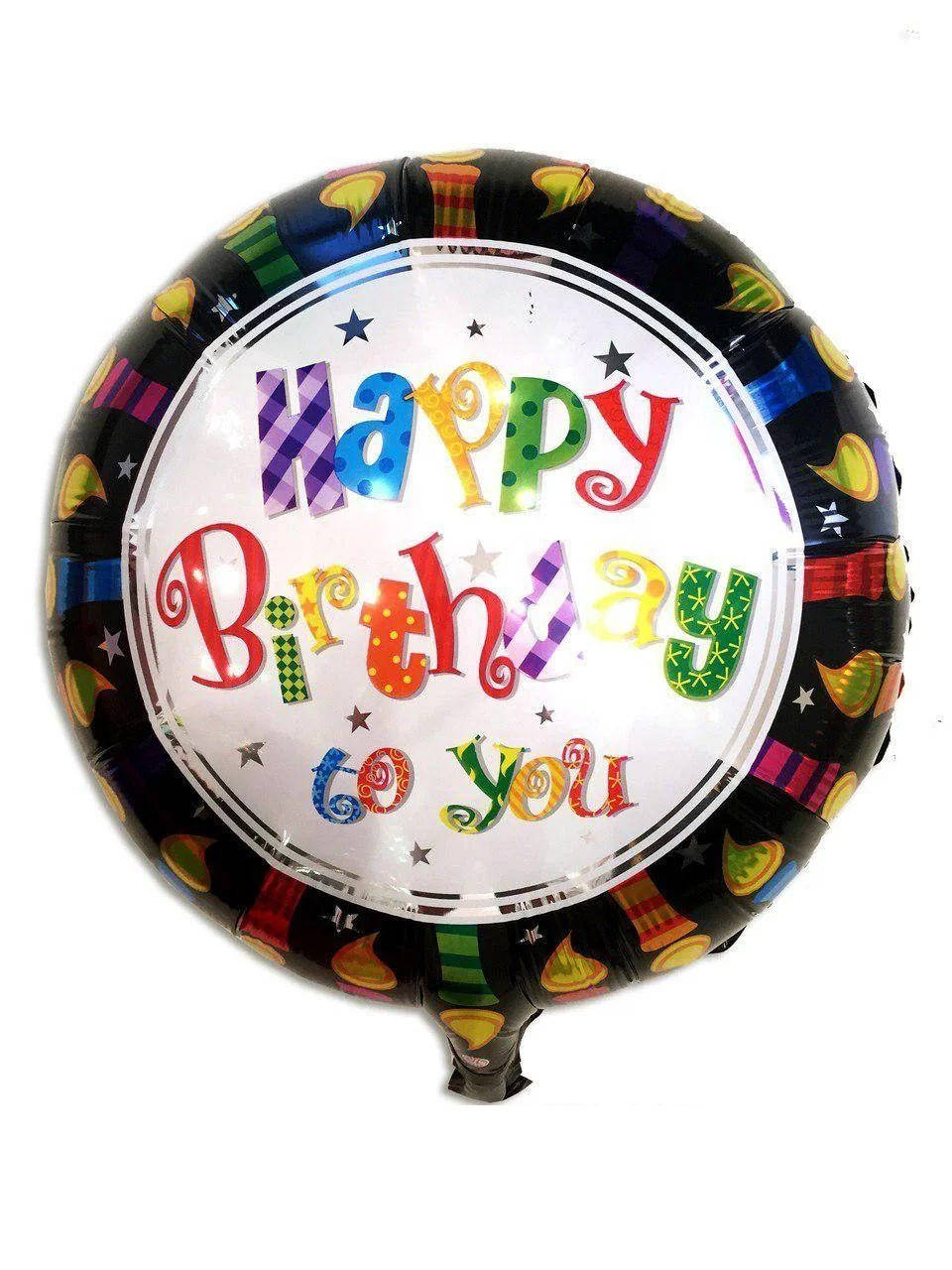 

Фольгированный шарик КНР 18" (45 см) Круг Happy Birthday свечи, Разные цвета