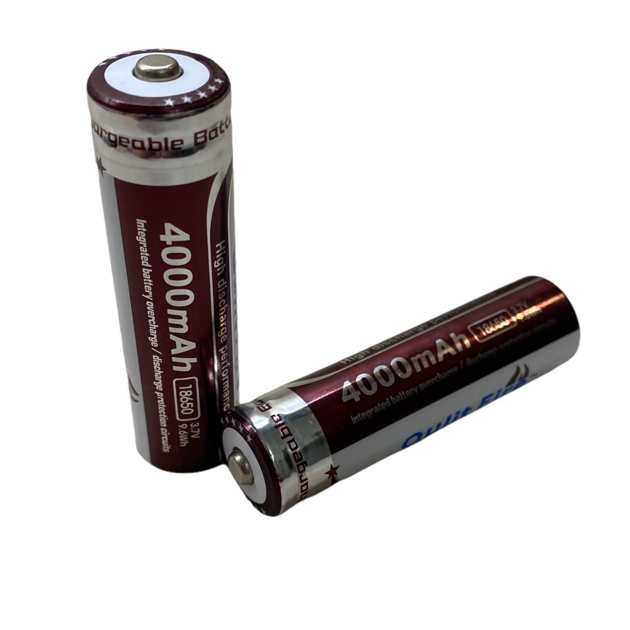 

Аккумуляторы универсальные 18650, 4000 mAh, пара - 2 шт., для фонариков. Qulit Fire