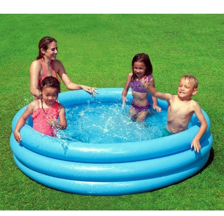 

Надувной Бассейн диаметр 168см высота 38см от 3 лет объём: 581л, 58446 "Кристалл", Голубой