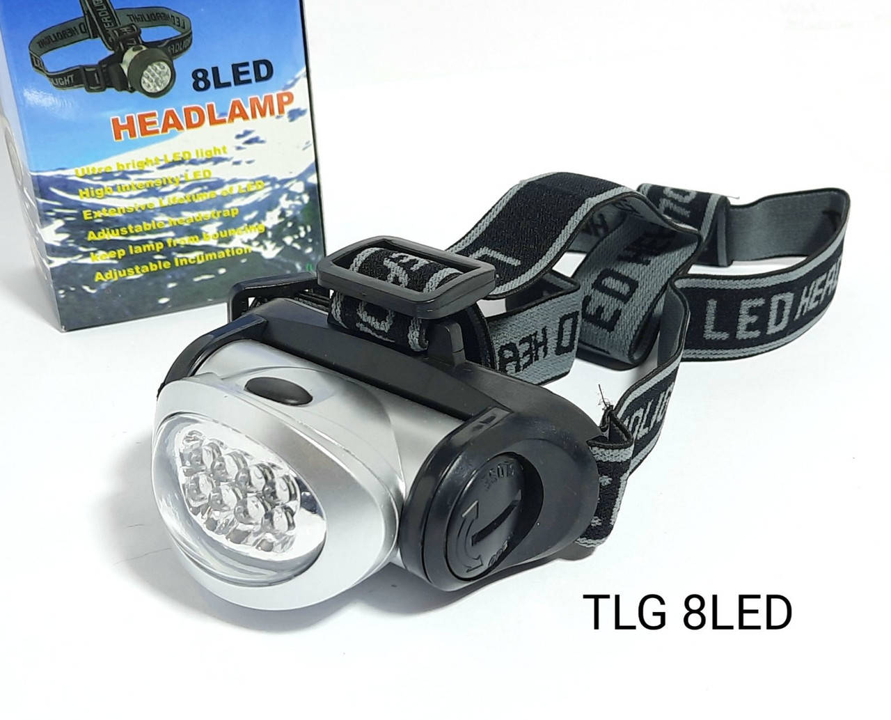 

Налобный фонарь со светодиодами TLG 8LED, Черный