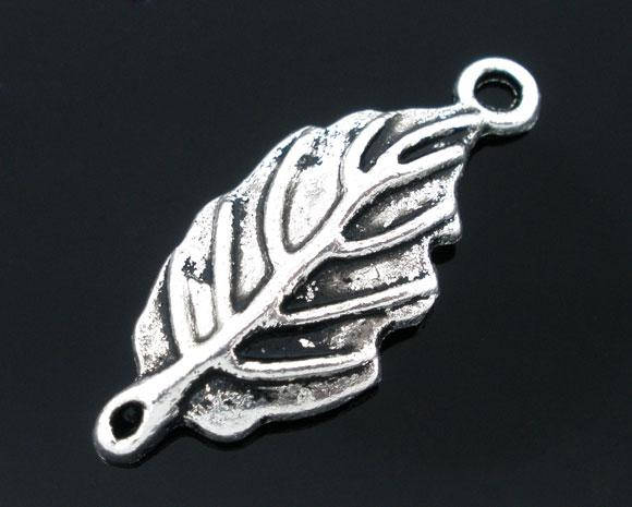 

Коннектор " Лист ", Металл, Античное серебро, 28 мм x 12 мм