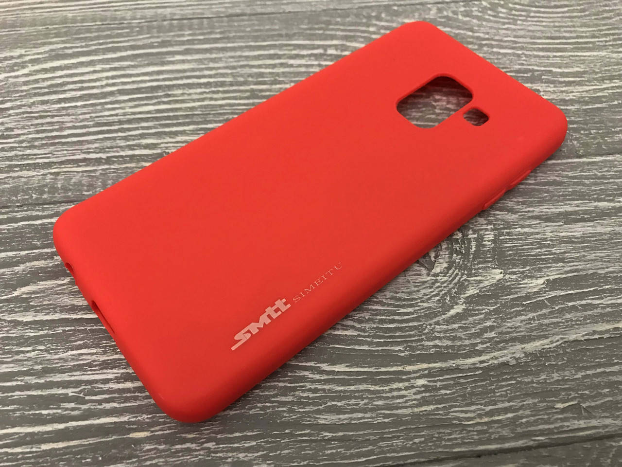 

TPU чехол Smitt накладка бампер для Samsung Galaxy A8 (2018) (3 цвета) красный