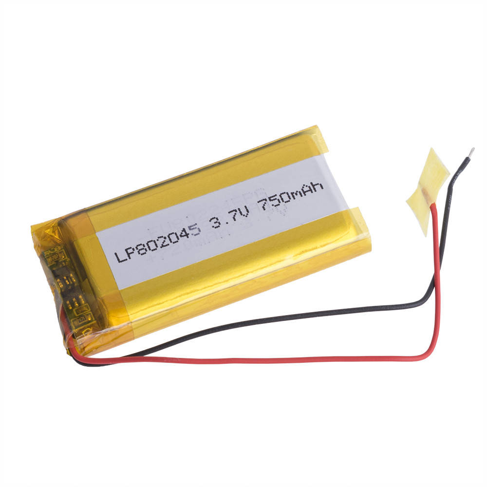 

802045 3.7V 750mAh (LiPo, 1C-2C, PCB+2wires(24AWG-80mm), 8x19x44mm) LiPower