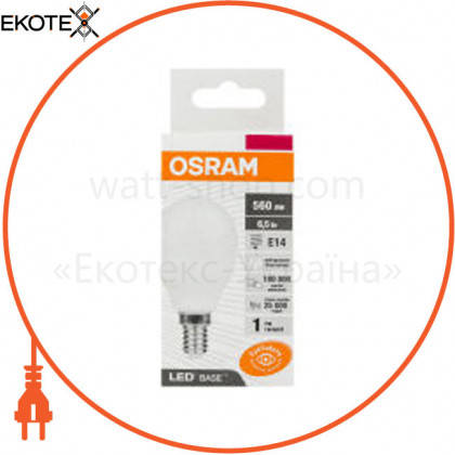 

Ledvance Osram Лампа LED BASE CL P60 6,5W/840 230V E14 10X1 UA OSRAM