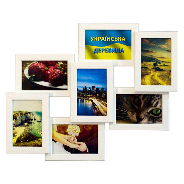 

Деревянная мультирамка на 7 фото 7 Чудес, белая, Белый