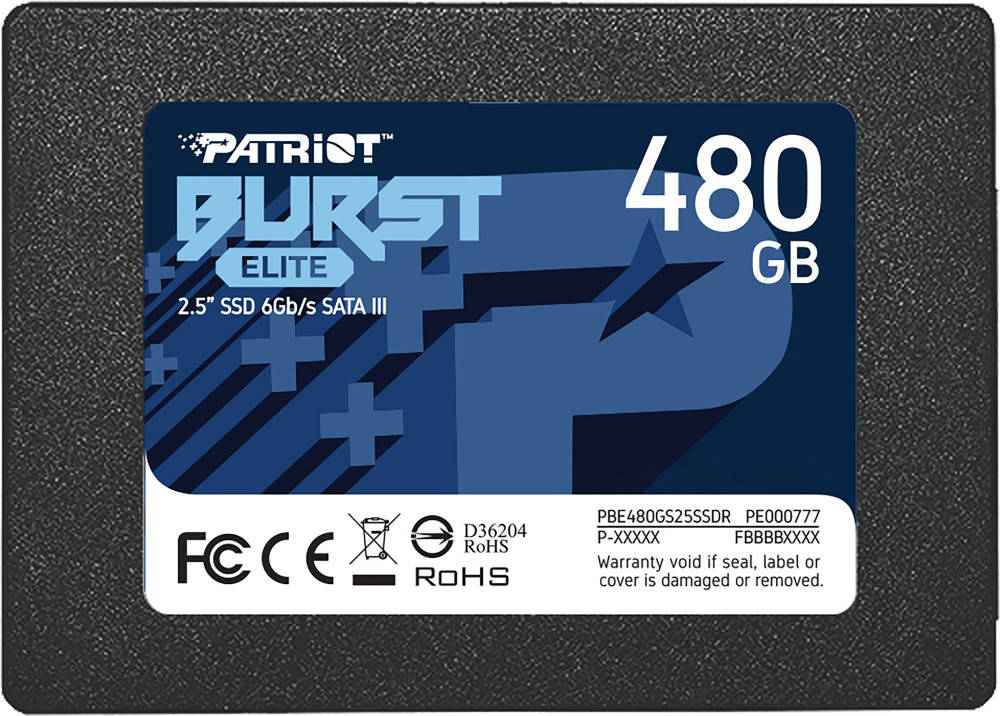 

Накопитель SSD 480GB Patriot Burst Elite 2.5" SATAIII 3D TLC (PBE480GS25SSDR)