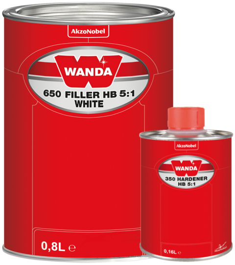 

Грунт-наполнитель Wanda 650 Filler HB 5:1 0.84л белый с отвердителем 350 HB 5:1 0.16л