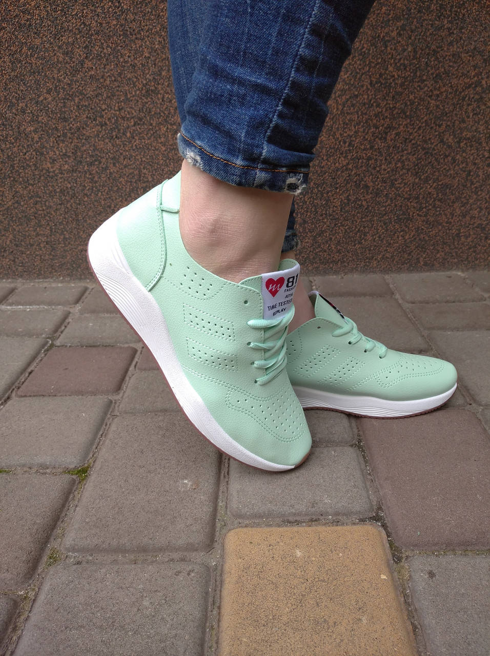 

Кроссовки мокасины летние мятного цвета 38 р-р