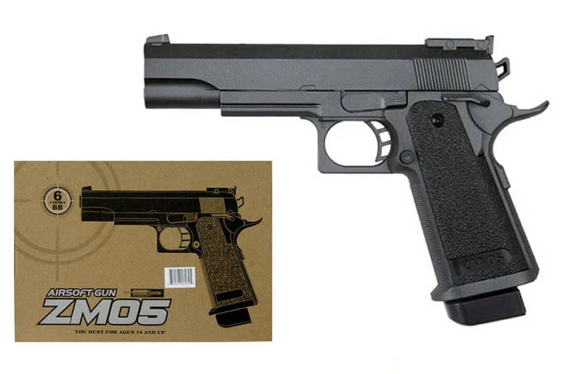 

Пистолет детский CYMA ZM05 с пульками, металлический+пластик