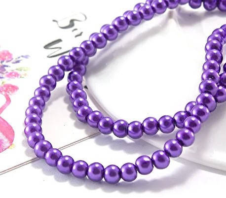 

Жемчуг стеклянный 6мм 100шт, цвет - фиолетовый (сп5нг-1577)