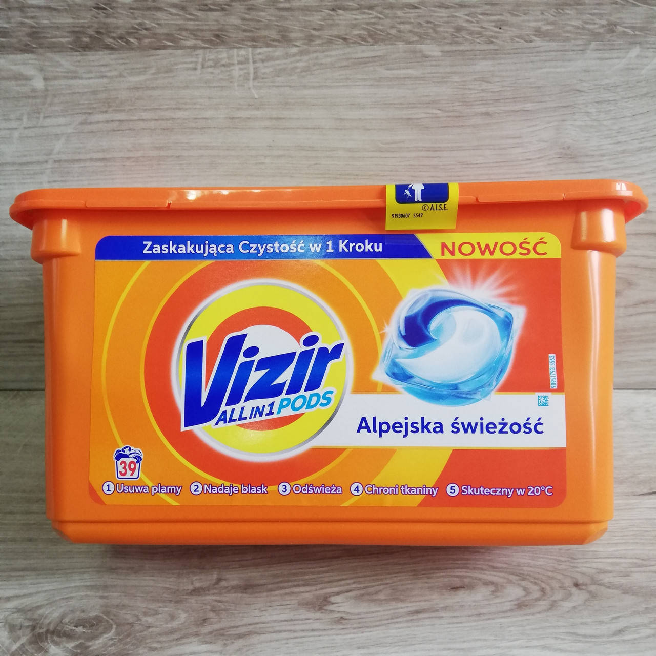 

Гель-капсулы для стирки белья Vizir Альпийская свежесть, 39 шт