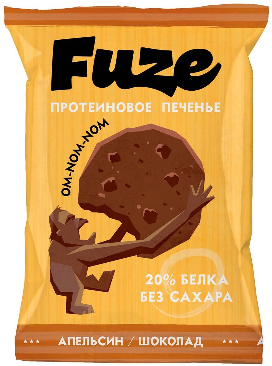 

Протеиновое печенье Fuze вкус Апельсин и Шоколад (40 грамм)