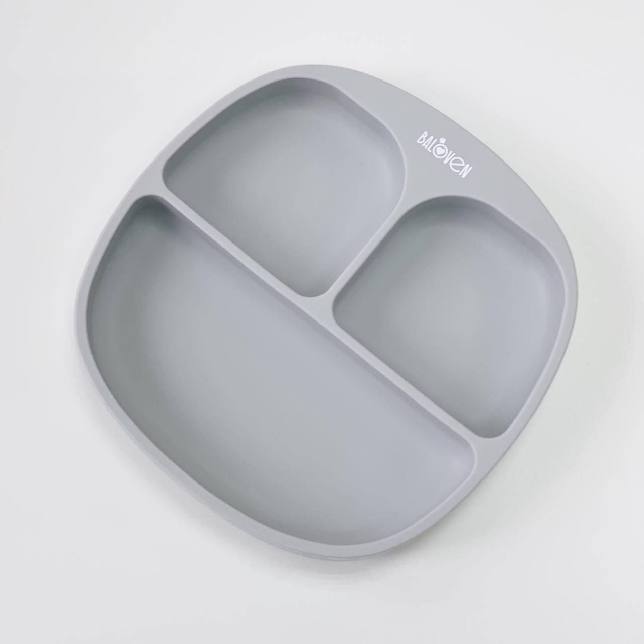 

Силиконовая секционная тарелка Баловень Light Gray, Серый