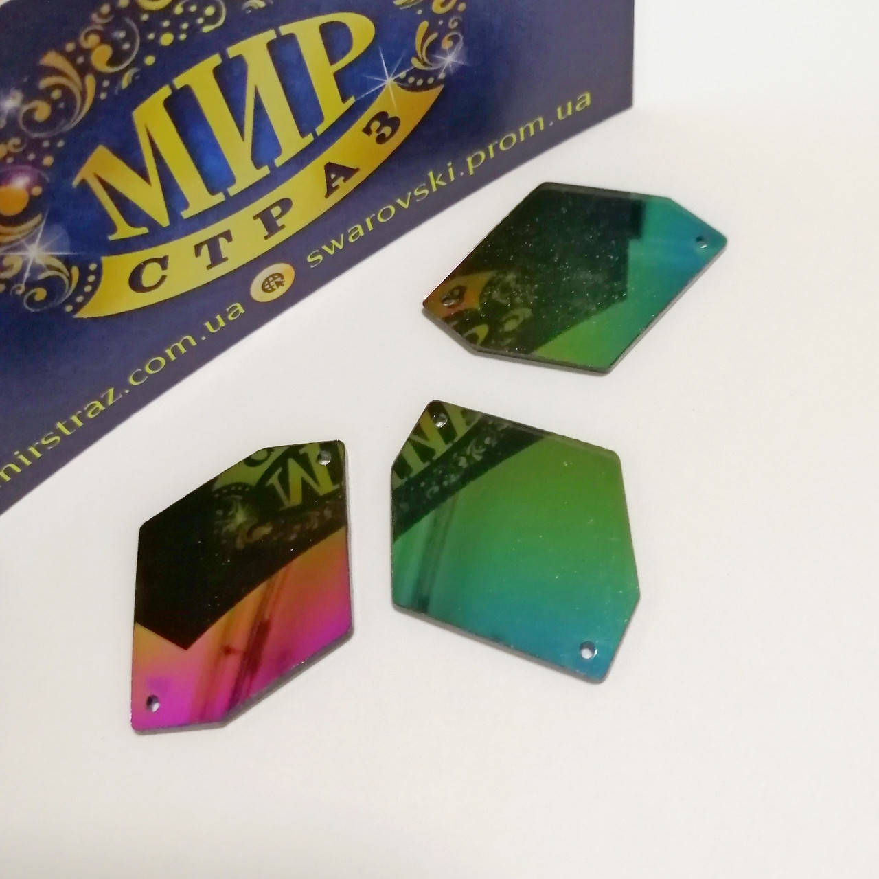 

Зеркальные стразы, размер 24х34мм, Rainbow, 1шт