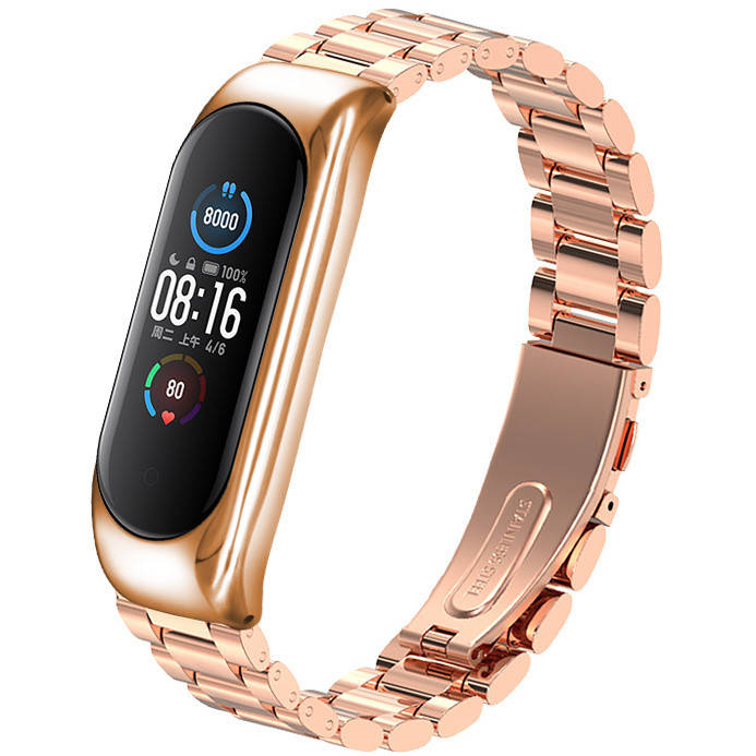 

Mi band 4 ремешок металлический браслет розовое золото