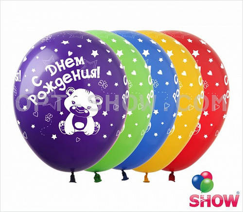 

С Днем рождения Мишка 12" 30 см