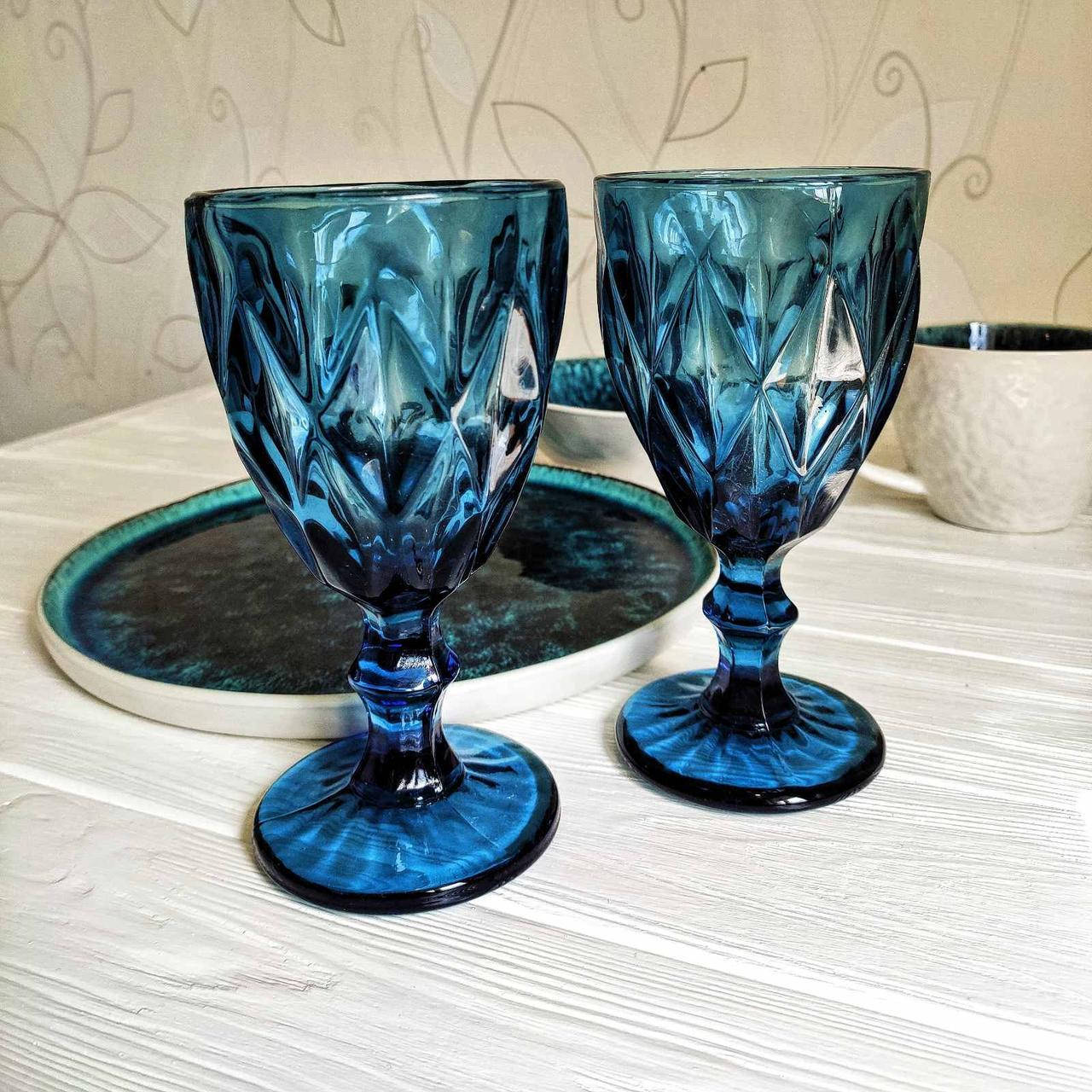

Бокал для вина Изумруд Emerald blue 300 мл синий стекло