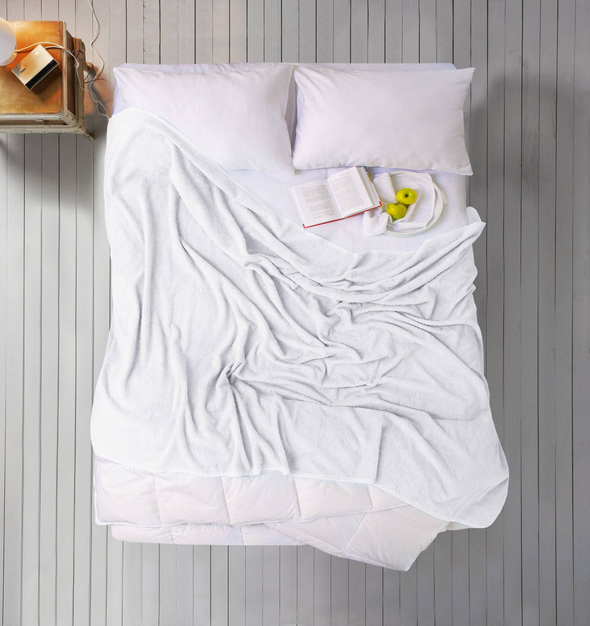 

Простынь Hotelline Отель махровая - White 155*220, Белый