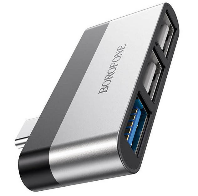

HUB адаптер BOROFONE DH1 Type-C на 3USB 2USBх2.0 1USBх3.0 черный