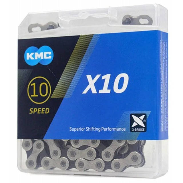 

Цепь KMC X10 с замком 114 звеньев (silver/gray)
