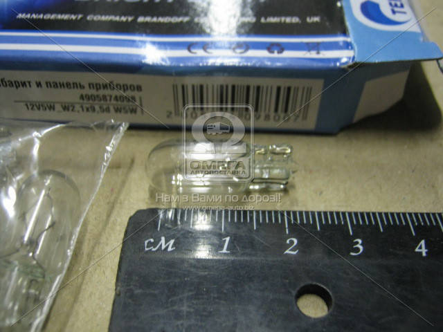 

Лампа автомобильная 12V габарит и панель приборов W2.1x9.5d W5W 5W