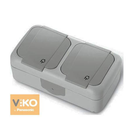 

Розетка с заземлением 2-ная ViKO Palmiye 90555588