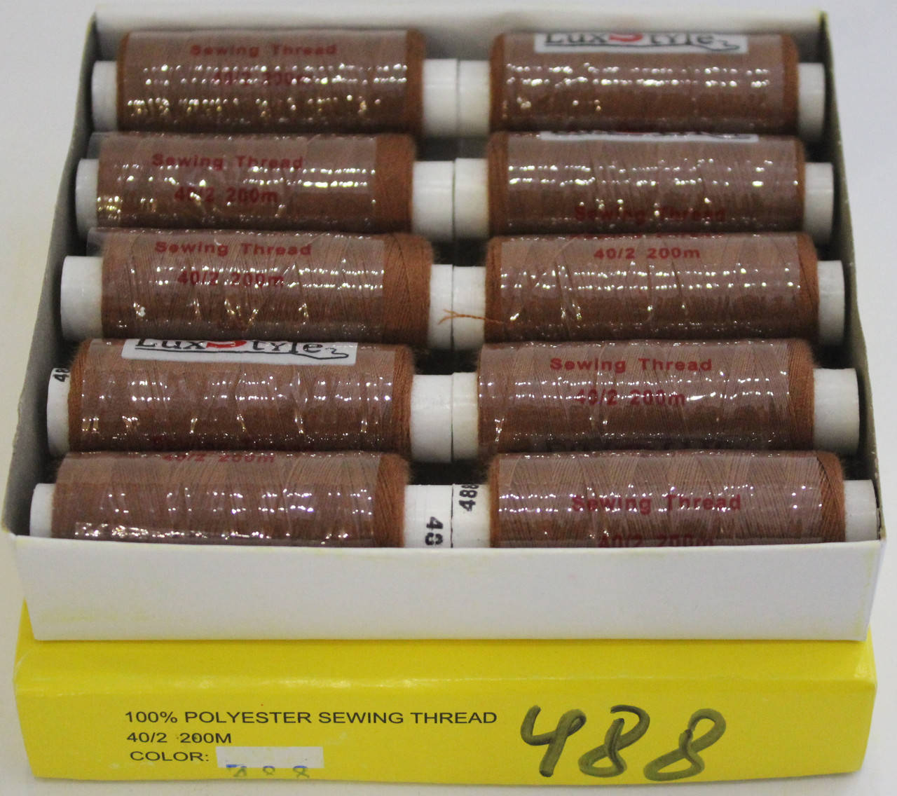 

Нитки швейные LuxStyle 40/2-200м (100% полиэстeр) №488, Разные цвета