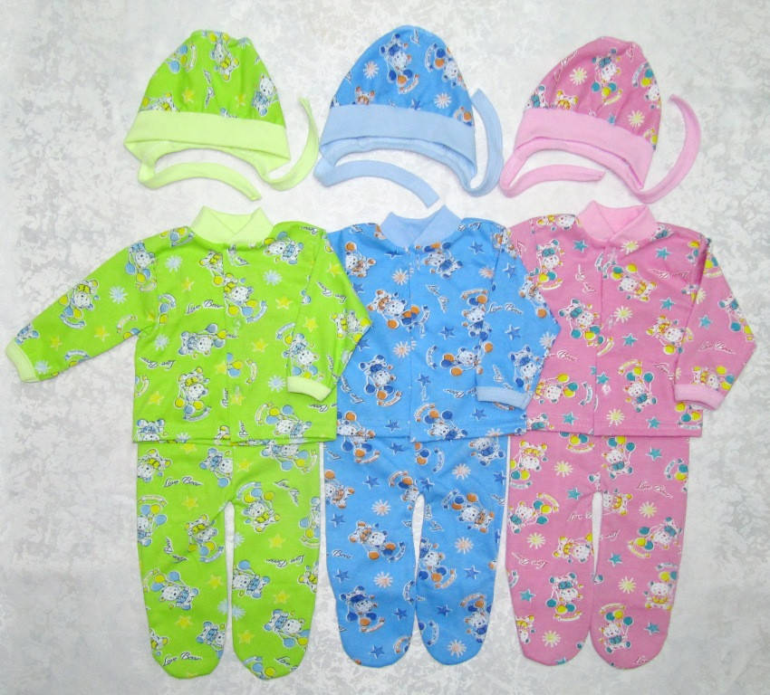 

Кофточка, ползунки и шапочка, р.62 (разные цвета) кулир