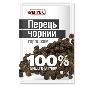 

Перец черный горошком 20 г ТМ "Впрок"