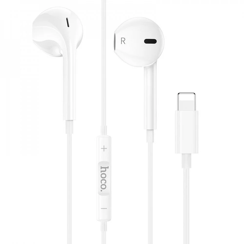 

Наушники проводные вкладыши с микрофоном гарнитура Lightning для iPhone HOCO M80 Белый