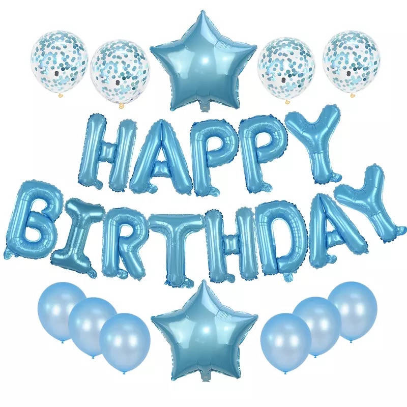 

Набор шаров ( 13 предметов) с гирляндой Happy birthday для фотозоны