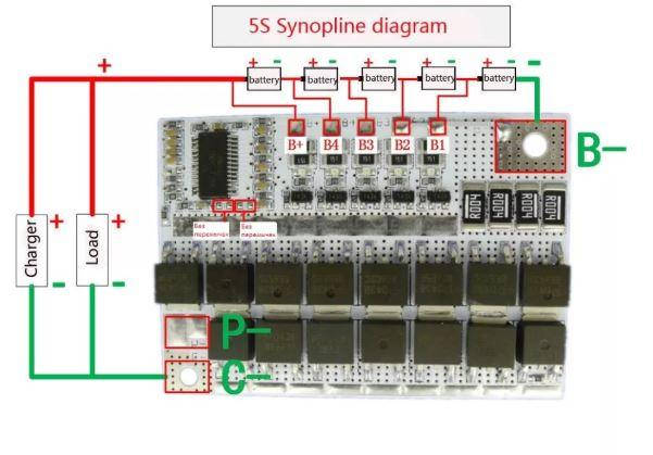 

BMS контроллер заряда 3S, 4S, 5S, 100A 12.6V, 16.8V, 21V для 18650