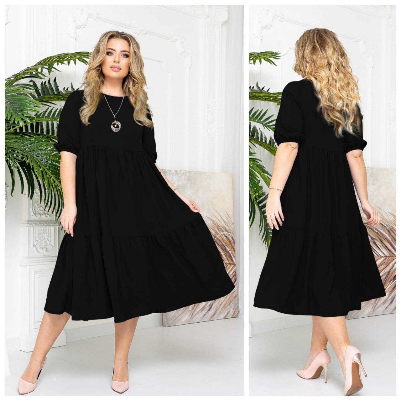 

Женское летнее платье креп 48-50 52-54 56-58